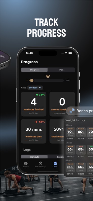 Pact app: track progress